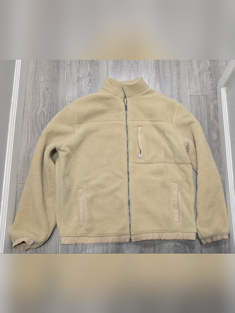 Men's Tan Fleece Full-Zip Jacket